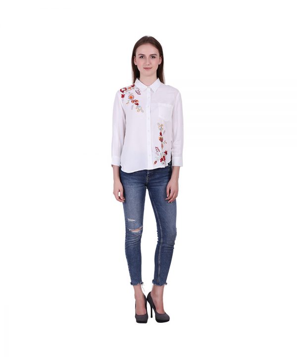 White Embroidered Shirt
