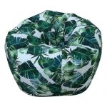 Tropical Leaf Print Organic Cotton Bean Bag Cover
