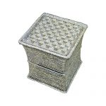 Handmade Knitted Golden Square Stool