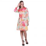 Beautiful Digital Floral Printed Embroidered Short Dress