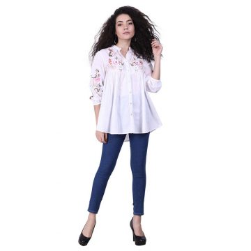 White floral Embroidered Top-1 White floral Embroidered Top
