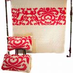 Red & White Woolen Embroidered Jaipuri Cotton Voile Quilt