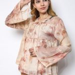 100% pure organic linen top with digital  print