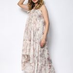 100% pure organic linen dress  with digital floral print