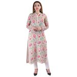 100% pure organic linen dress  with digital floral print