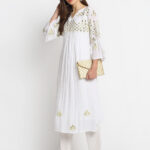 100% ORGANIC VISCOSE   KURTI WITH 3D EMBROIDERED MIRROR EFFECT AND PANT "