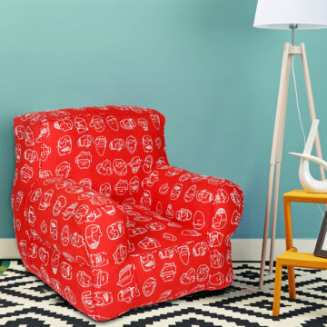 Red Printed   Organic Cotton Comfu  adult Sofa