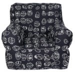 Black Printed Organic Cotton Comfu  kid  Sofa