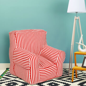 Red and White striped  Organic Cotton adult  Sofa