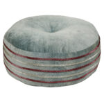 Grey 100 % organic cotton velvet beads embellished  pouf