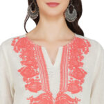 PINK EMBROIDERED 100% ORGANIC COTTON FLEX KURTA PALAZZO SET