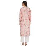 PINK 100% PURE ORGANIC LINEN DIGITAL FLORAL PRINT KURTA & PANT SET