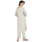 GREEN EMBROIDERED 100% ORGANIC COTTON FLEX KURTA PANT SET