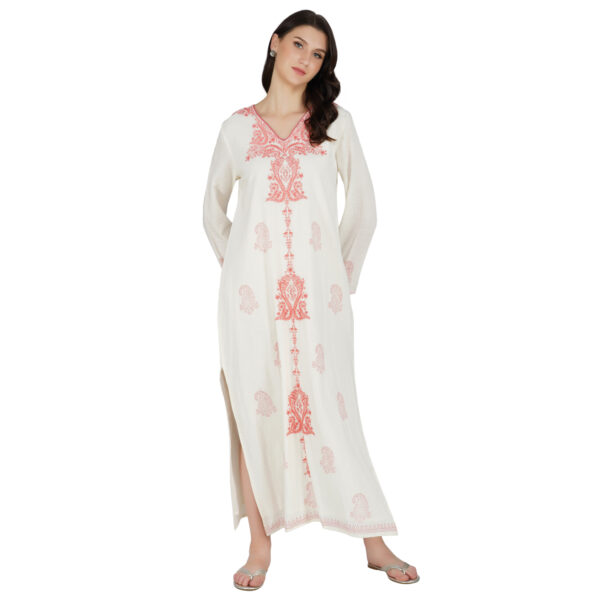PINK EMBROIDERED 100% ORGANIC COTTON FLEX KURTA