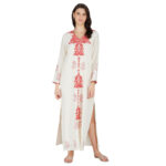 RED EMBROIDERED 100% ORGANIC COTTON FLEX KURTA