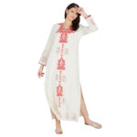 RED EMBROIDERED 100% ORGANIC COTTON FLEX KURTA