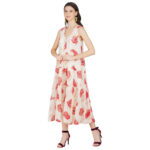 RED 100% PURE ORGANIC LINEN DIGITAL PRINT JUMPSUIT