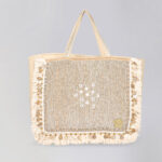 Natural Jute and Velvet Handbag